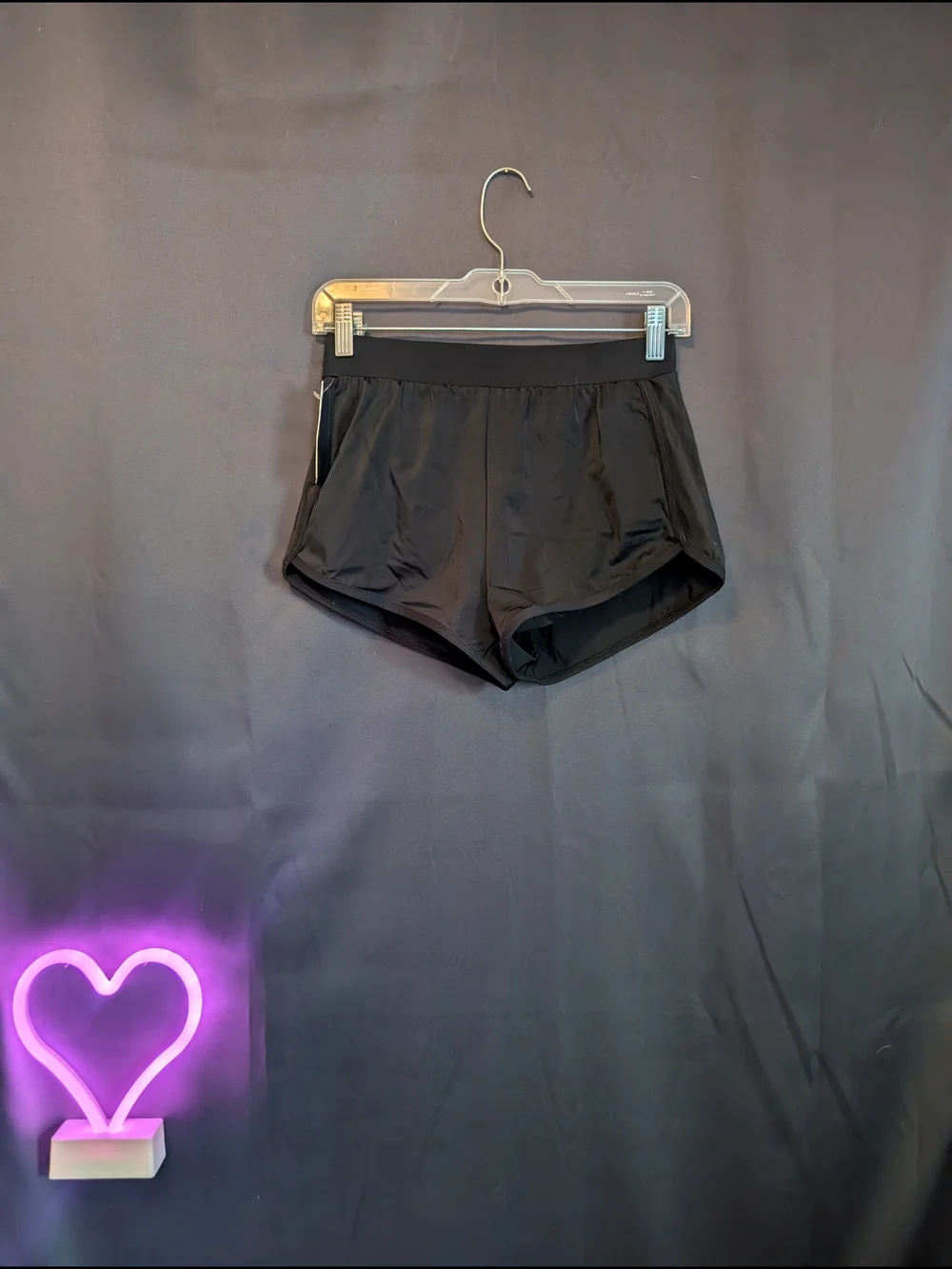 Women’s Black Athletic Running Shorts with Stretch Waistband - Picture 2 of 9
